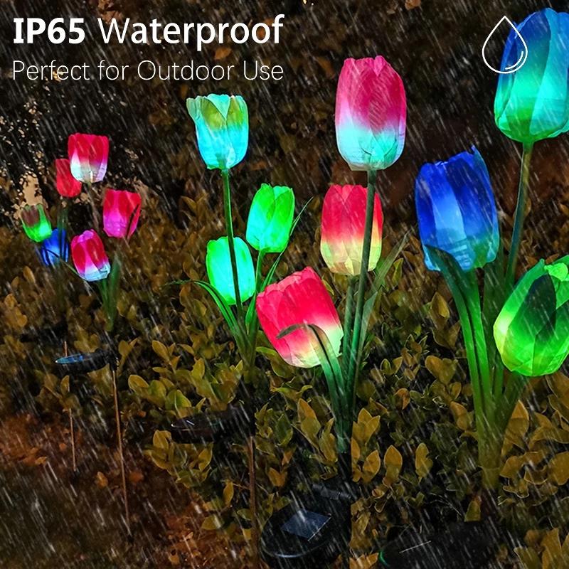 

Светодиодная симуляция тюльпана Газон Лампа Многоцветный Меняющийся Сад Двор Газон Патио Дорожка Декор Дорожки Наружные Водонепроницаемые Солнечные Фонари