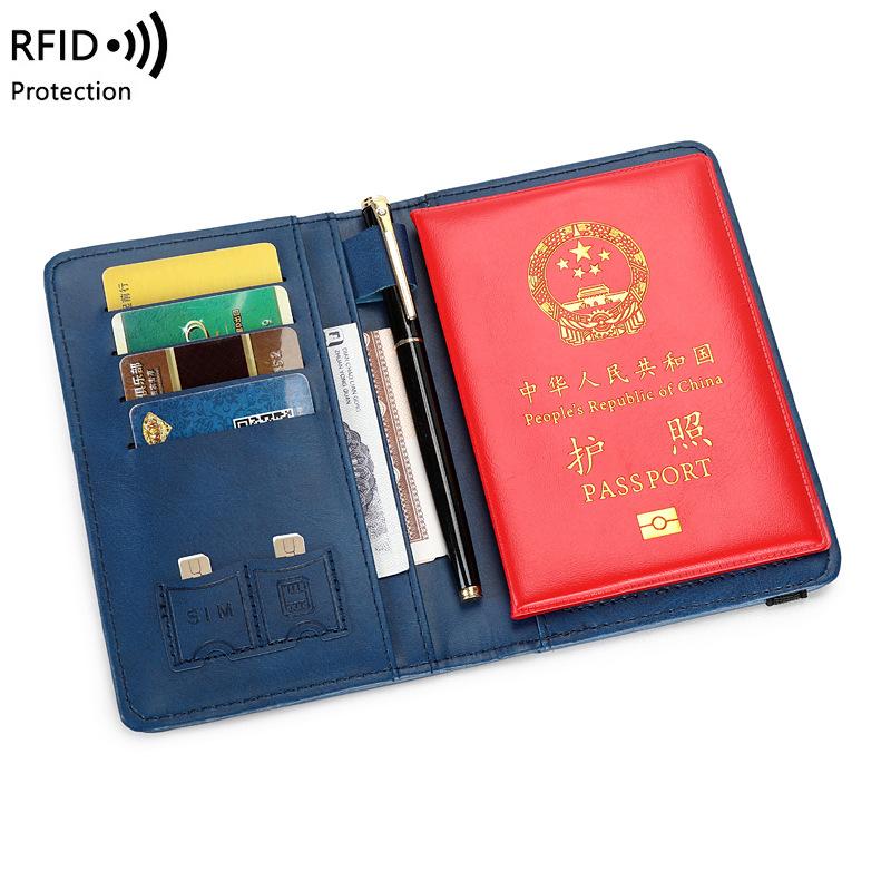 Passport bag Women's new elastic band vaccine card cover Document bag Multifunctional travel passport case