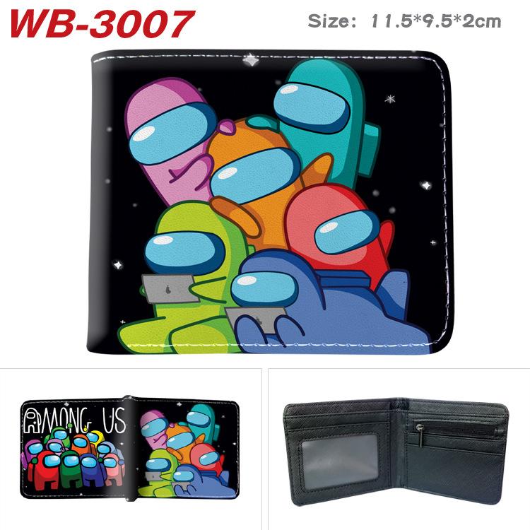 Among Us Wallet PU Leather Bi-fold Short Cartoon Game Card Holder Coin Purse for Students Black