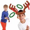 5pcs/lot Santa Funny Reindeer Antler Christmas Toy Children Kids Headgear Inflatable Hat Ring Toss Christmas Supplies Toy