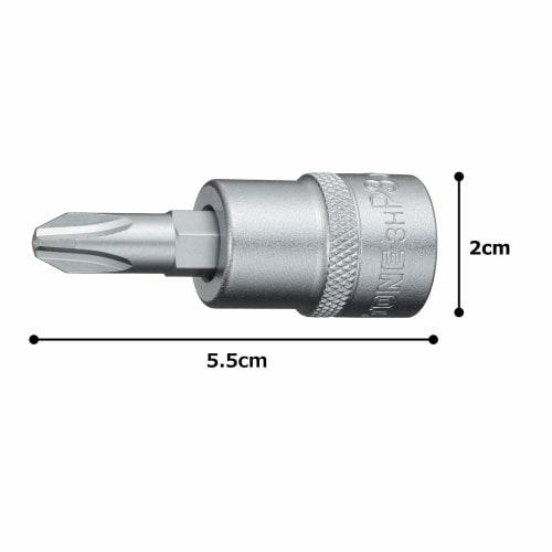 TONE Driver Bit Socket 3H-P3 Drive 9.5mm (3/8") (+)No.3