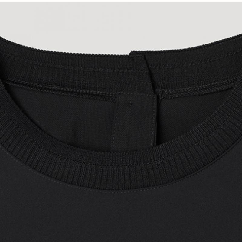 Sie S miSS Rundhals Asymmetrischer Saum Bluse Swwblp21050 Bk