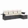 Vidaxl 5-Cz. Set da Salotto per Giardino, Cuscini, Rattan Nero PE