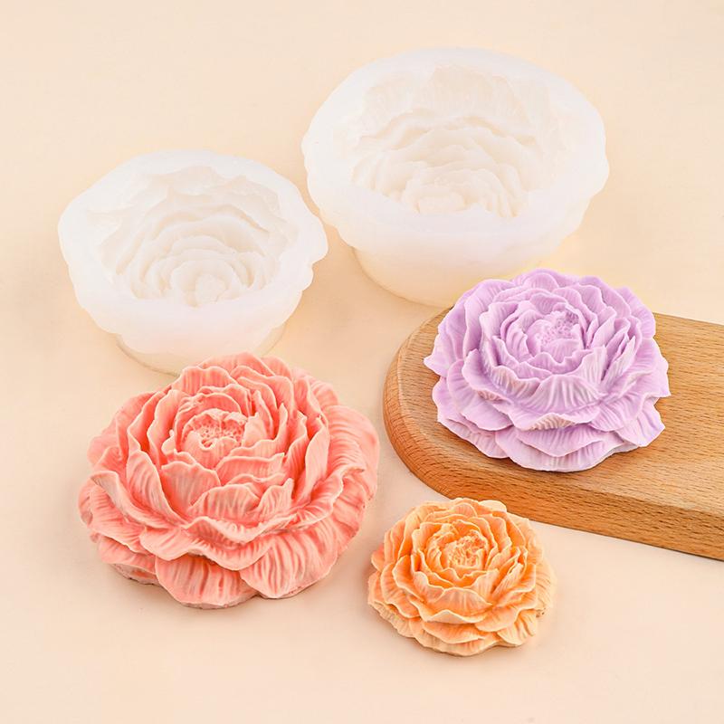 Peony Candle Silicone Mold Rose Cake Chocolate Silicone Mold Soap Mold Valentine'S Day Gift Rose Flower Mold