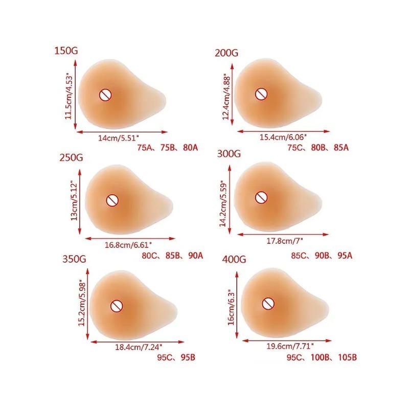 150-500g Pad Gel Silicon Super Moale Formă Sân Fals Suporturi Proteză Femei Spirală Artificială Post-Chirurgie de Rezecție a Sânului