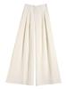 New Spring Women's High Waist Linen Wide-Leg Pants - Floor-Length Casual Yamamoto Style