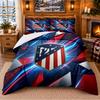 Atletico Madrid Desenli 3 Parça Nevresim Takımı Yatak Çarşafı Yastık Kılıfı Yatak Odası Dekorasyonu İçin