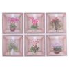 6 Sheets PVC Green Plants 6 Sheets Orchid Decals 3D Vases Wall Decal  Dining Room