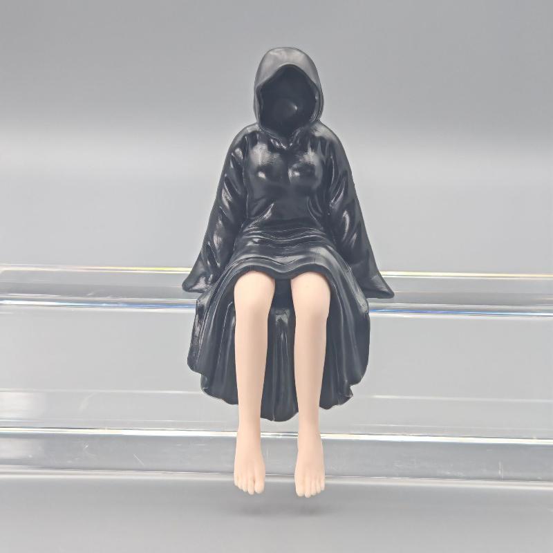 3D Geheimnisvolle Statue Gotische Schwarze Robe Königin Figur Bücherregal Skulptur Gruselige Sitzende Statuen Schreibtisch Ornamente Halloween Geschenke