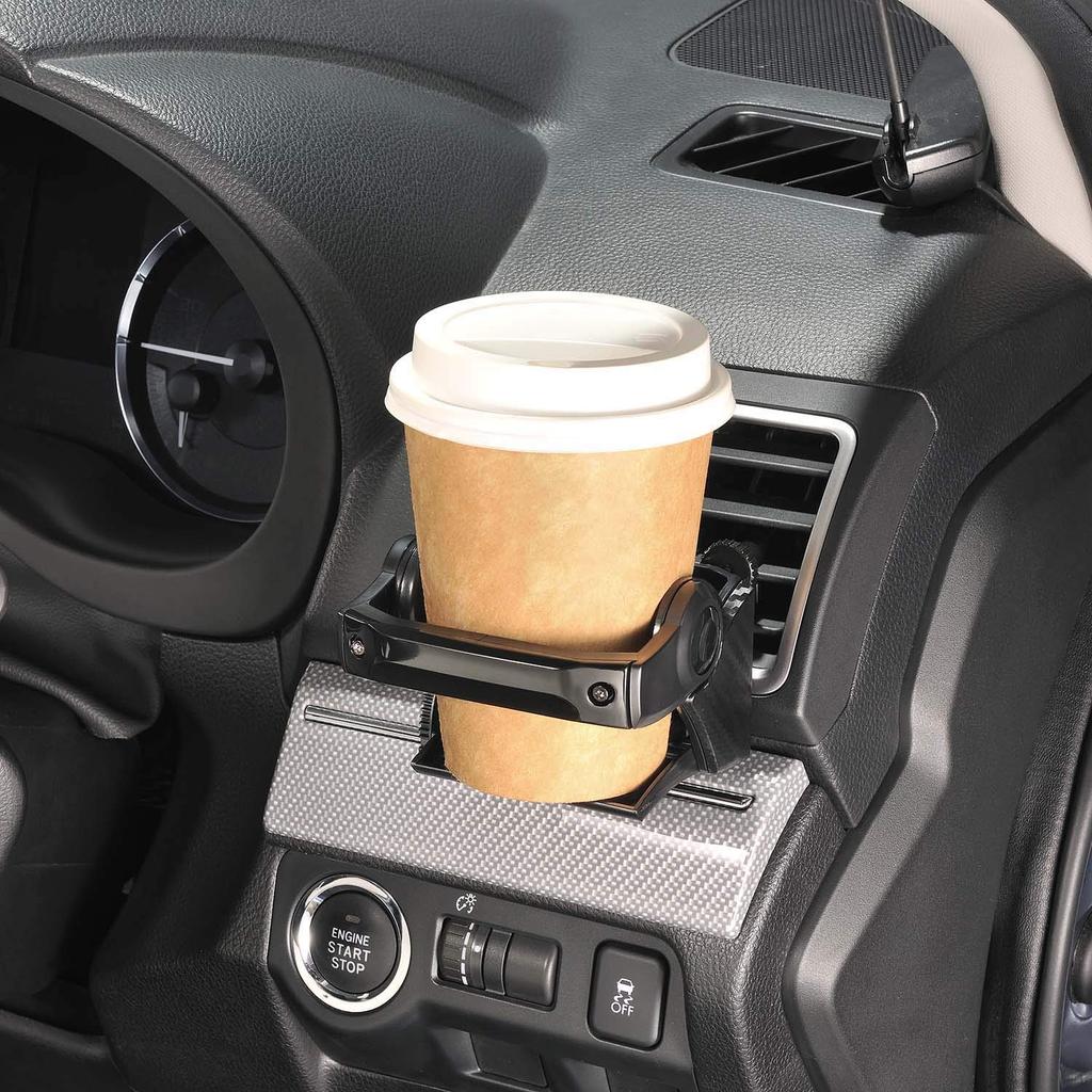 Carmate DZ549 Araç İçecek Tutucu, Dahili Amortisörlü, Katlanabilir, Klima Montajlı, Karbon Stil