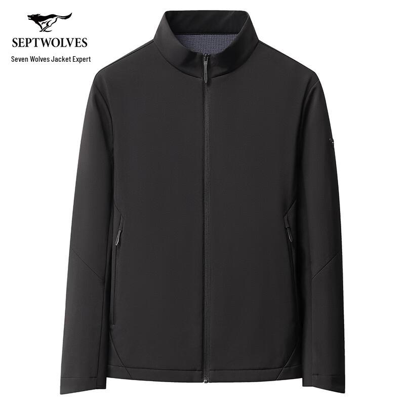 SEPTWOLVES Men's Stand-Collar Business Casual Waterproof Jacket