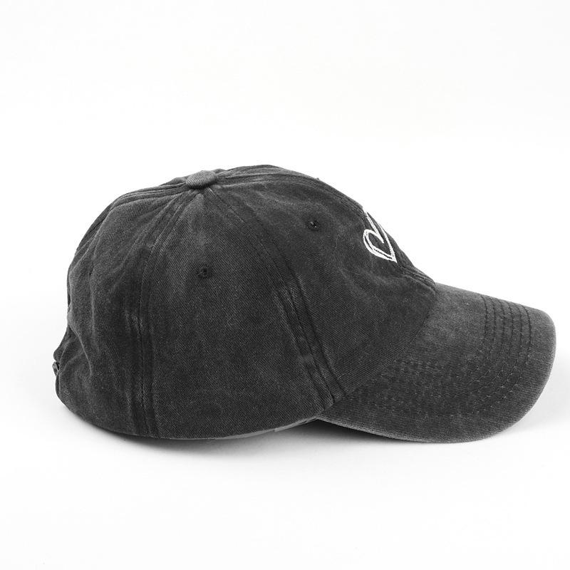 Peach Heart Embroidered Vintage Spring/Summer Baseball Hat Women's Thin Style Couple Soft Top Duck Tongue Hat Men