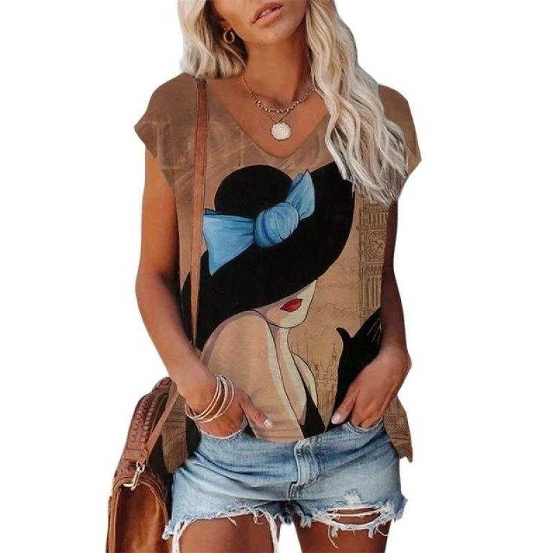 

Женская футболка с принтом «Интеллектуальная красота», элегантная женская одежда с коротким рукавом, женская сексуальная футболка с v-образным вырезом, уличная хипстерская Ropa Mujer 8XL