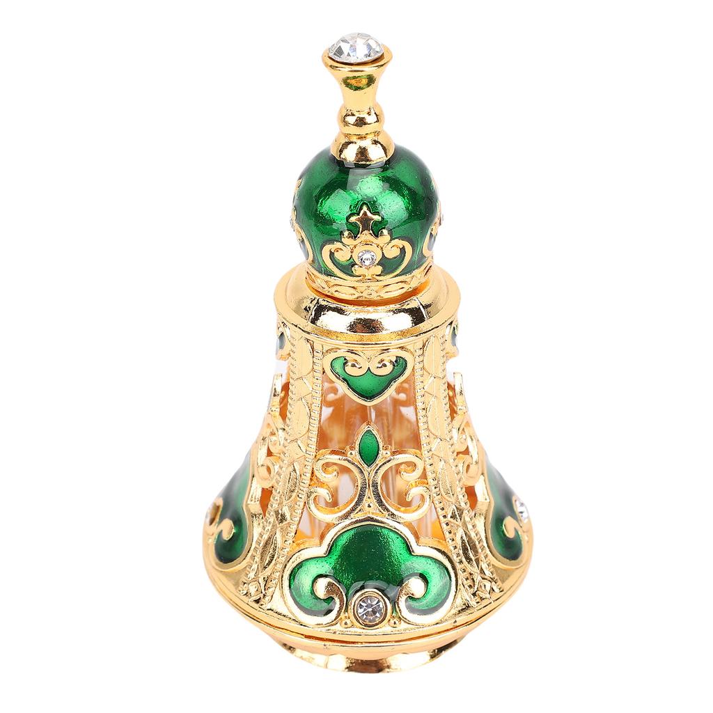 Vintage Enamel Perfume Bottle Middle Eastern Exquisite Elegant Metal Refillable Perfume Bottle