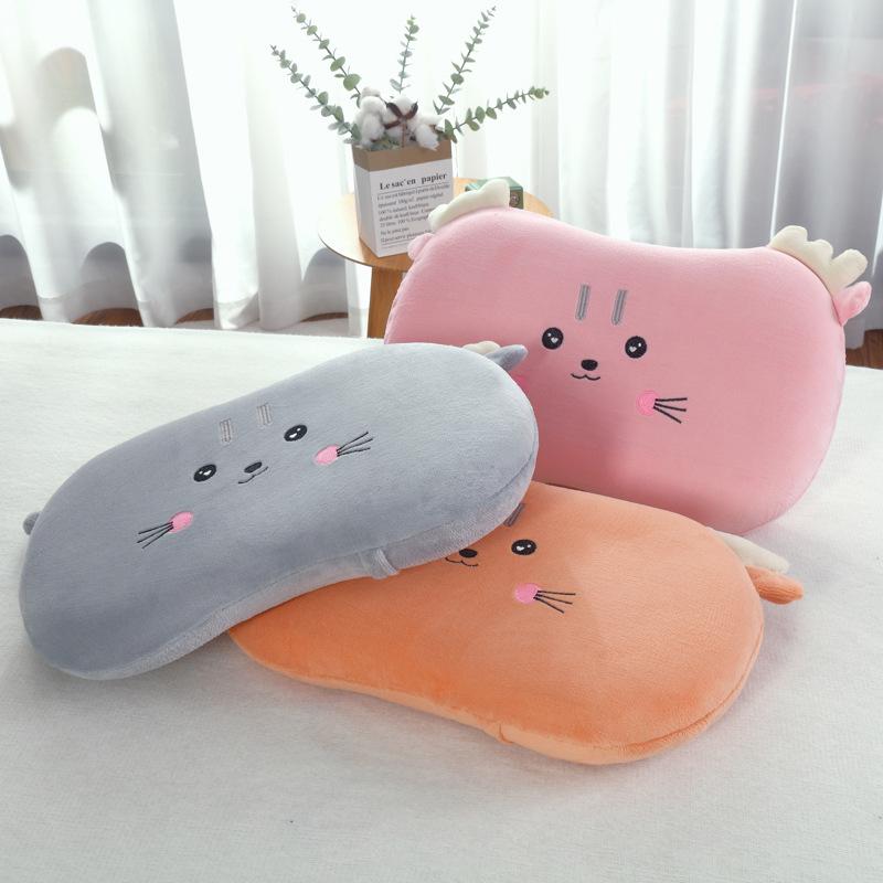 2024 New Cute Spa Sleeping Bouncy Memory Foam Skin-Friendly Velvet Embroidery Flower Cat Belly Pillow Memory Pillow