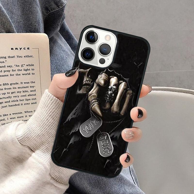 Custodia per Telefono Dito Medio Scheletrico per iPhone 16 15 SE2020 6 7 8 Plus per Apple 13 11 12 14 Mini Pro Max Cover coque Shell