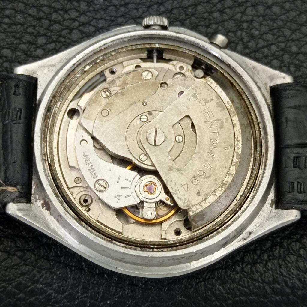 VINTAGE ORIENT AUTOMATIC 46941 JAPAN MENS BLACK COLOR DIAL WATCH A700657-5 R204-a700657