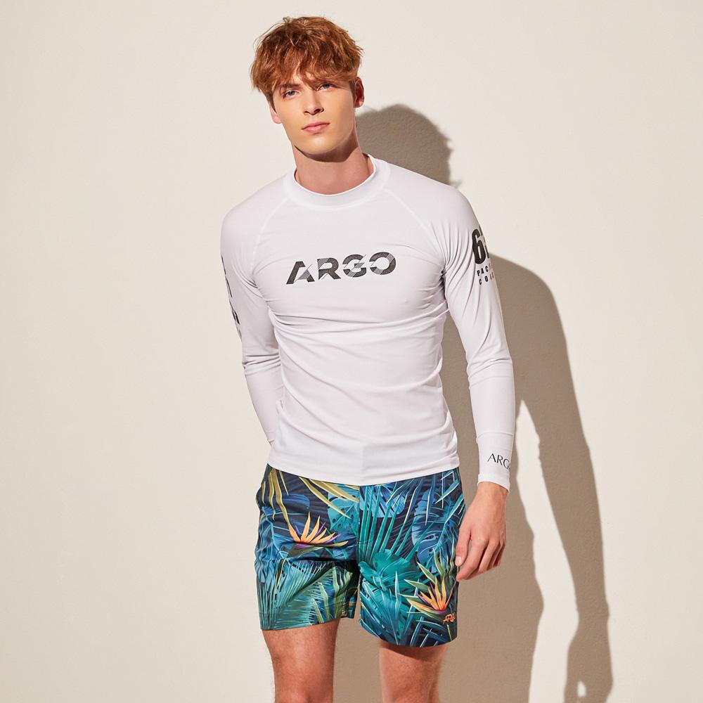 ARGO Tropical Men'S Rash Guard Shorts Set