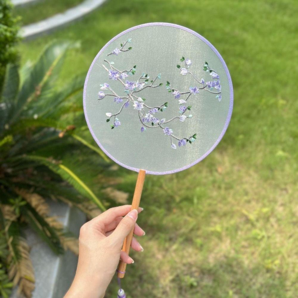 with Tassels Chinese Style Fan Chinese Style Silk Fan Dance Fan Embroidery Fan  Photography Prop