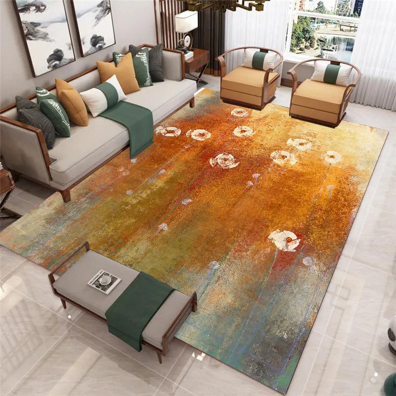 Teppich im nordischen Stil Schmutzabweisend Rutschfest Couchtisch Großflächig Wasserabsorbierend Wohnzimmerteppich Haushaltsteppich