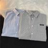 Spring And Autumn Long Sleeved Vertical Stripe Shirt For Men, Fat And Large Casual High Street Youth Shirt