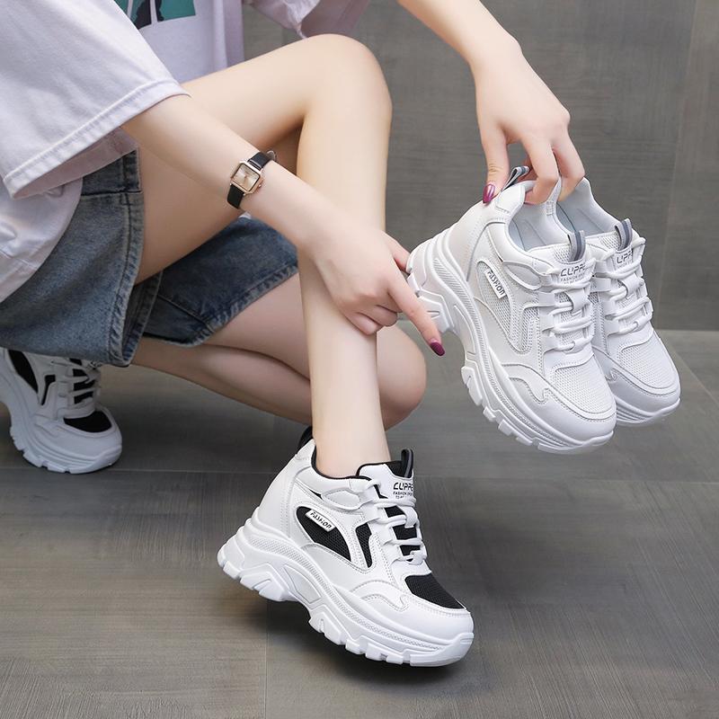 Модные 8 см платформы танкетки Весна смешанные цвета комфорт искусственная кожа новые — фото 5