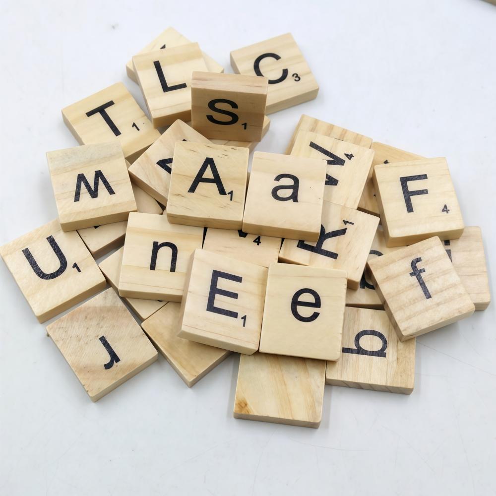 

100 Pcs Wood Tiles Letters 1 Complete Sets of Wood Tiles Clever and Delights Perfect for Crafts, Letter Tiles, Spelling