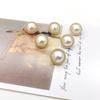 10pcs 12.5/15/18/21 Mm Pearl Golden Plastic Flatback Button Decoration DIY Craft Scrapbook Accessories
