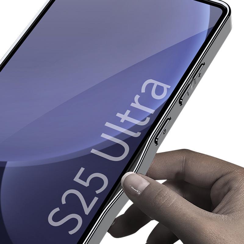 Samsung S25ultra Mobile Phone Case Electroplated Plain Leather Ultrasonic Ultrathin Case S25ultra Anti Fall Protection Case