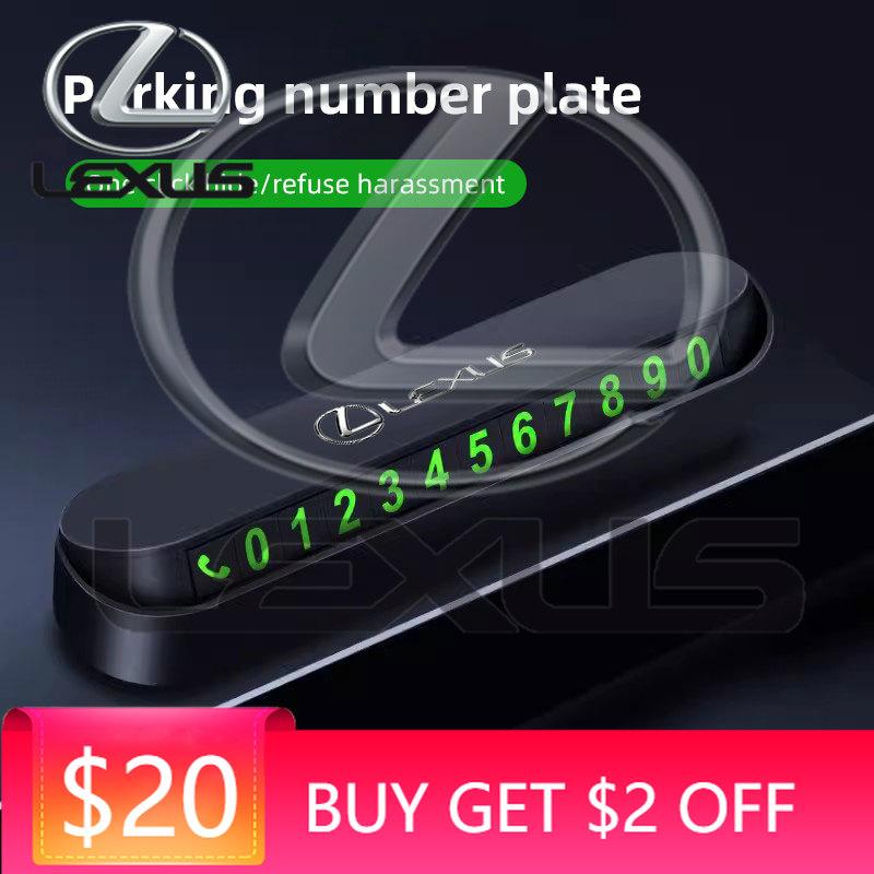 

Emblems Hidden Noctilucent Car Stop Card Temporary Parking Tel Number Plate For Lexus F SPORT ES RX NX LS UX LM LX GX LC RZ IS C темно серый