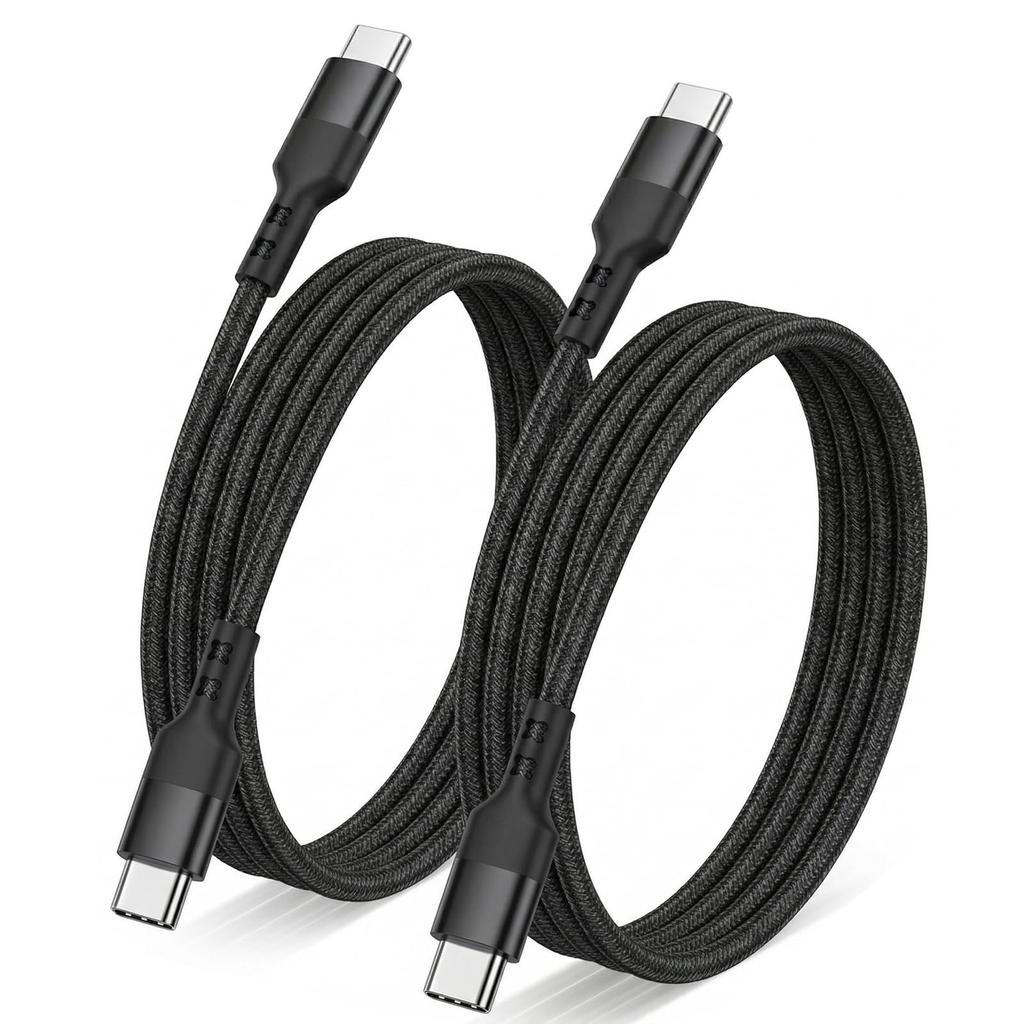 to PD 60W Fast Data Transfer Popolier USB-C Cable, 1.5m, 2-Pack, Type-C Type-C, Charging, High-Durability Nylon, Compatible,