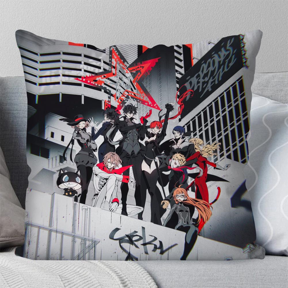 P-Persona 5 Role Playing Game Pillow Case Square Pillow Bedroom Sofa Leisure Comfortcushioncar Living Room Home Decoration 40X40