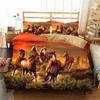 Juego de Funda Nórdica de Microfibra para Caballos, Funda de Colcha con Estampado 3D con Juego de 2 Fundas de Almohada 75*50cm para Niños, Adultos, Adolescentes