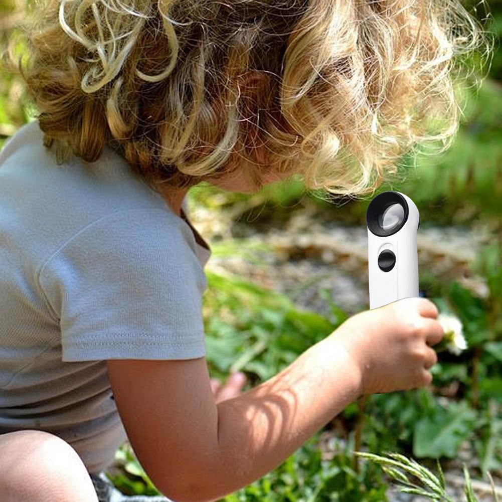 40X Handheld Magnifier HD Magnifying Glass with Two LED Lights Jewelry Magnifier for Jewelry Diamond Gem Coin Stamp Rock