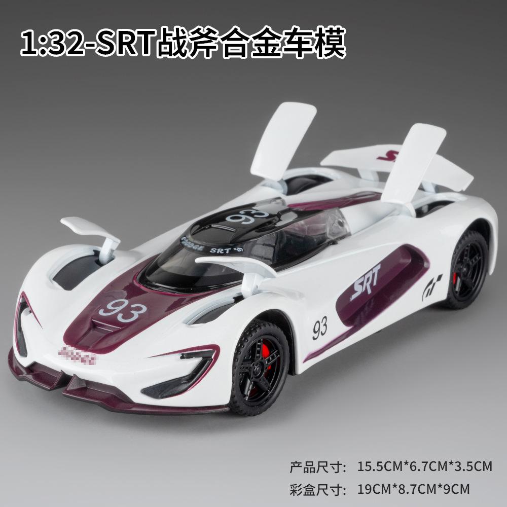 1: 32 SRT Tomahawk Raceway Edition Металлическая модель автомобиля Украшение Двери Открываются Детская машинка-инерционка Подарок на День Рождения