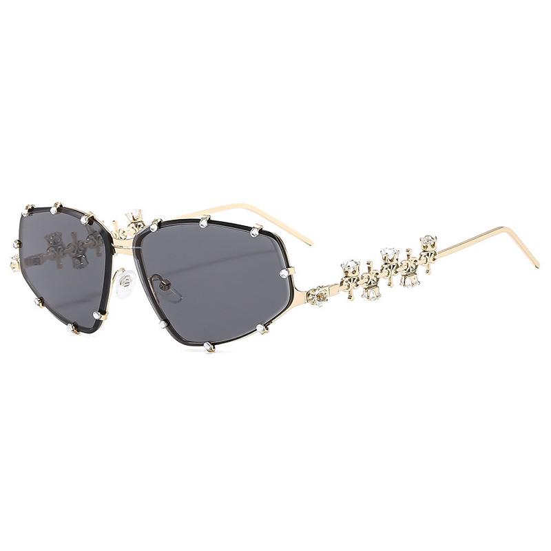 Glasses Punk Sunglasses Oversized Cat Eye Glasses Metal Oversized Oval Shades Frame Vintage Bling Eyeglasses