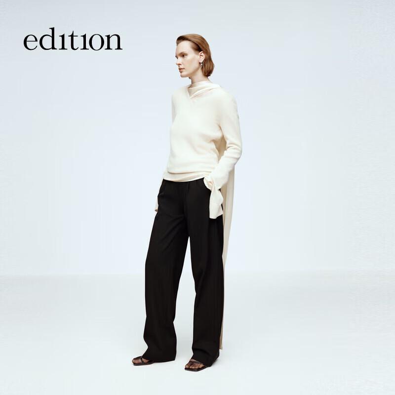 

edition Women s Cloud Wool Blend Lurex Round Neck Sweater M (165)