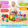 Toddler Learning Toys for 1 2 3 Years Old Color Matching & Sorting Montessori Farm Train Set Fine Motor Skill Gift for Toddler
