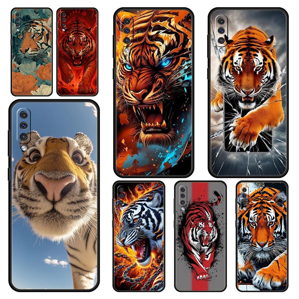 Phone Case for Samsung Galaxy A56 A36 A26 A16 A06 A54 A42 A34 A24 A22 A20 A12 A40 A50 5G Soft TPU Shell Cartoon Tiger Pattern