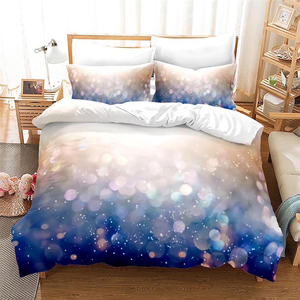Christmas Duvet Cover Set King Size Snowflake Bells Pattern Festival Bedding Set Polyester Comforter Cover For Kids Boys Girls