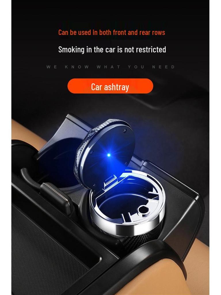 High Flame Retardant Car Ashtray with Lid & Light for 2025 GAC GS8/M8 Interior Modification