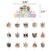 Ensemble de Décoration de Fête d'Anniversaire sur le Thème Chat de Compagnie, Bannière Chat Mignon, Décoration de Gâteau, Ensemble de Ballons, Décoration de Fête d'Anniversaire pour Enfants