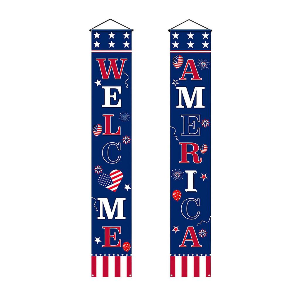 Outdoor Hanging Set for Porch Home of the Free Because of the Vertical Sign for Patriotic Holiday Decoration Independence Day Memorial Day