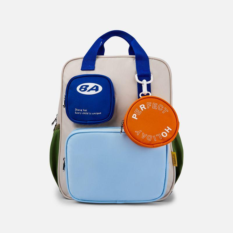 

Balabala Kids Casual Bag 2025 Boys Girl Backpack Contrast Color Matching Backpack Plaid Burden Reduction Spring & Fall Blue 00488