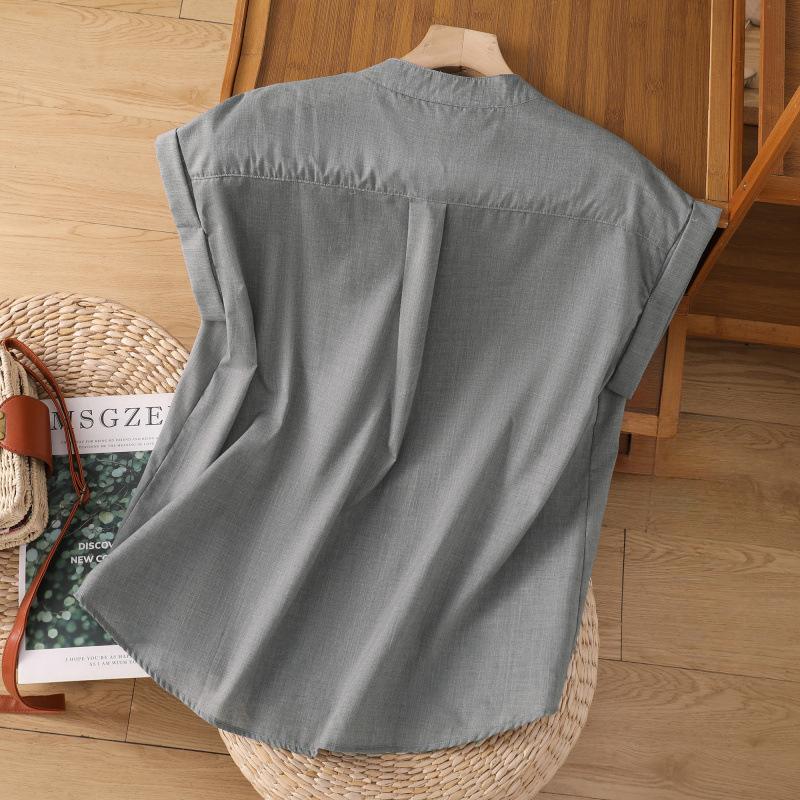 A Niche Cotton and Linen Shirt for Women In Summer Loose and Comfortable Casual Sleeveless Women’s Blouses & Shirts
