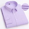 Men's 65% Cotton Long Sleeve Printed Check Dress Shirt Single Patch Pocket Regular-fit Comfortable Versatile Thin Casual Shirts