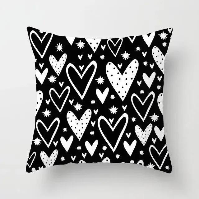 Black And White Striped Creative Double-Sided Printed Pillow Cover Short Plush Suitable Living Rooms Sofas Throw Cushion Cover