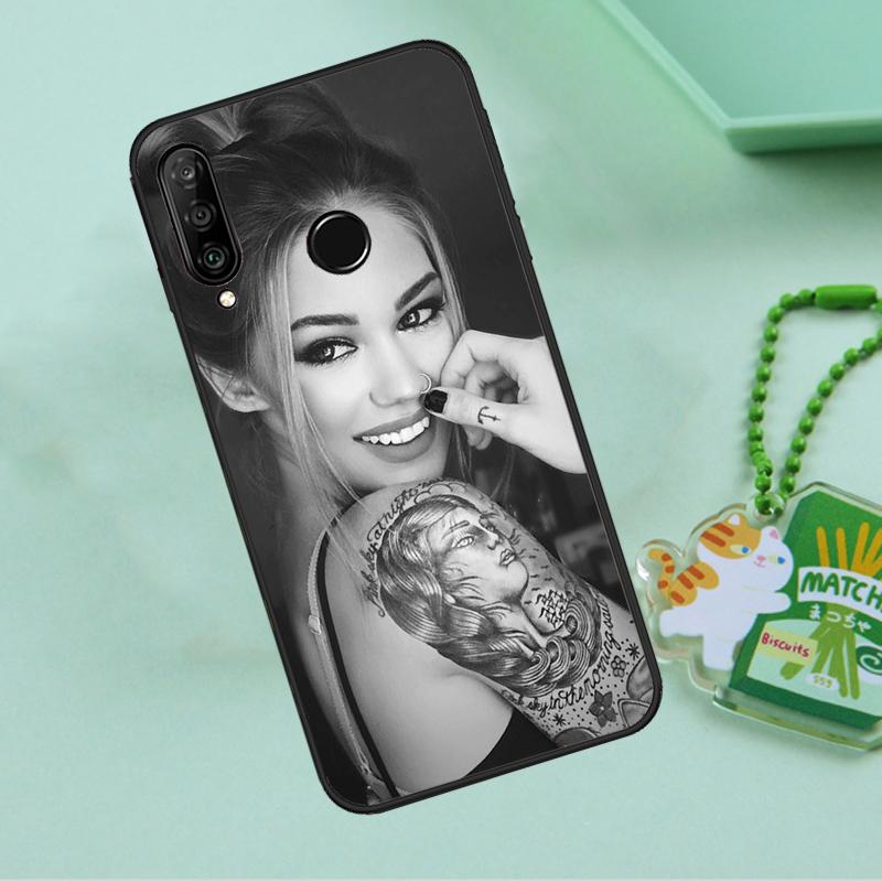 Sexy Arm Tattoeage Meisje Voor Huawei Nova 8i 11i 12i 12s 9 10 SE Y90 Y60 Y70 Y72 Y61 Y91 P20 P30 P40 Lite P60 Pro Hoesje