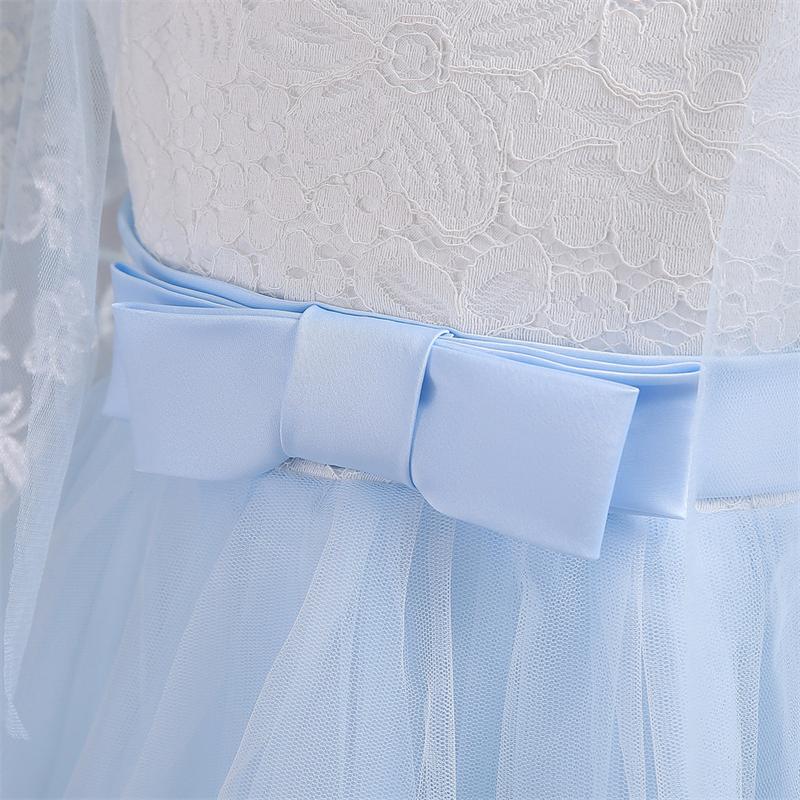 Girls Princess Dress Mesh Fluffy Dress Children's Lace Short-Sleeved Dress