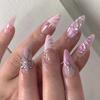 Handmade Pink False Nails with Pearls Charming Comfortable to Wear Manicure Nails for Manicure Lovers and Beauty Bloggers